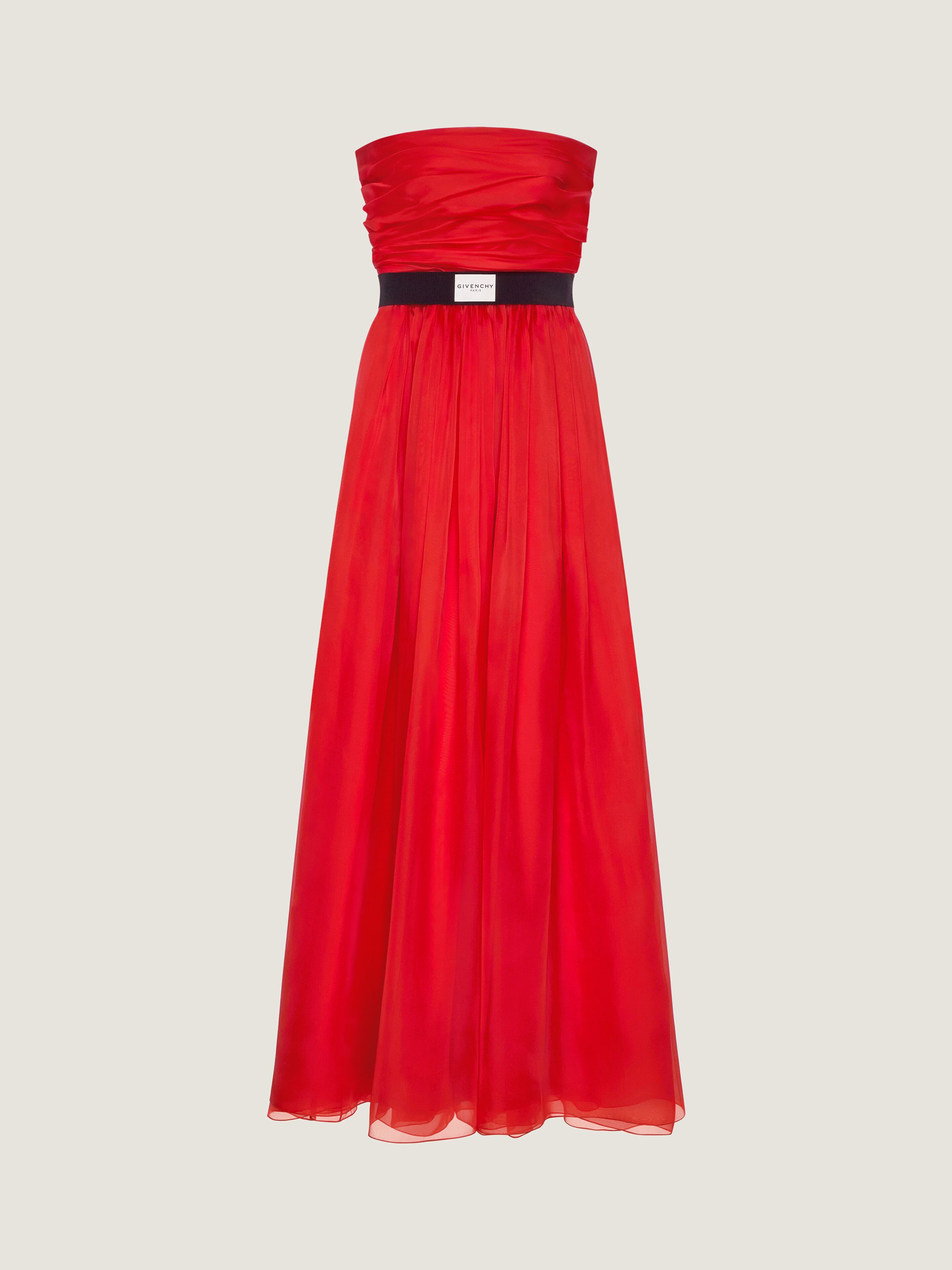 Bustier evening dress in organza